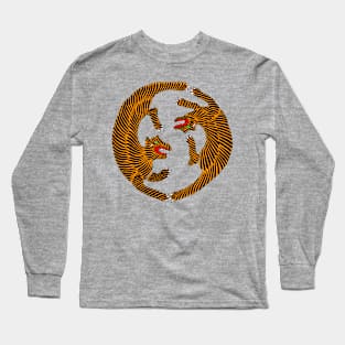 Antique Japanese Tiger Circle Long Sleeve T-Shirt